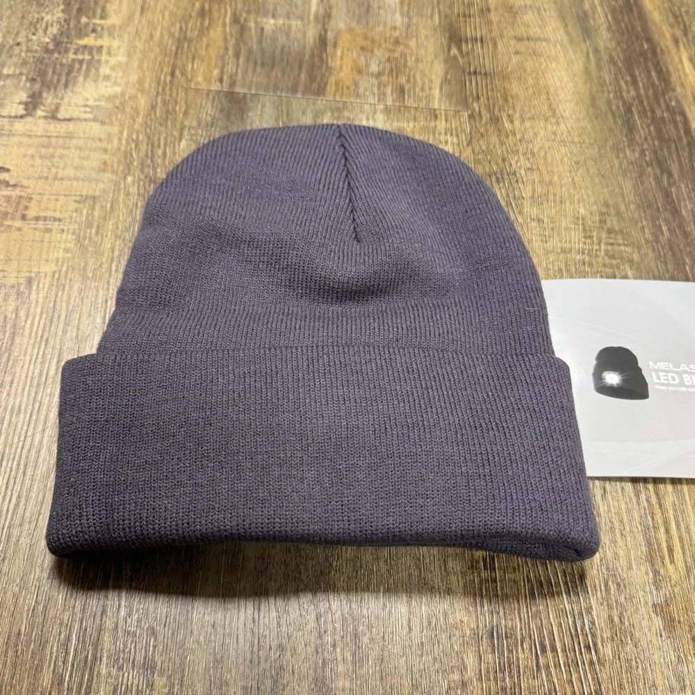 MELASA LED Beanie‎ Hat Rechargeable USB 4x High Powered SMD LEDs 150 Lumen NWOT